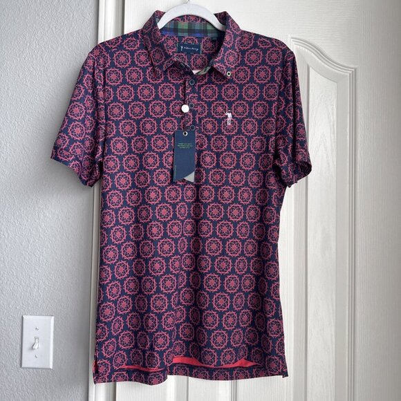 William Murray Other - NWT WILLIAM MURRAY Blue Coral Sandy Tiles Golf Polo Shirt Size Small